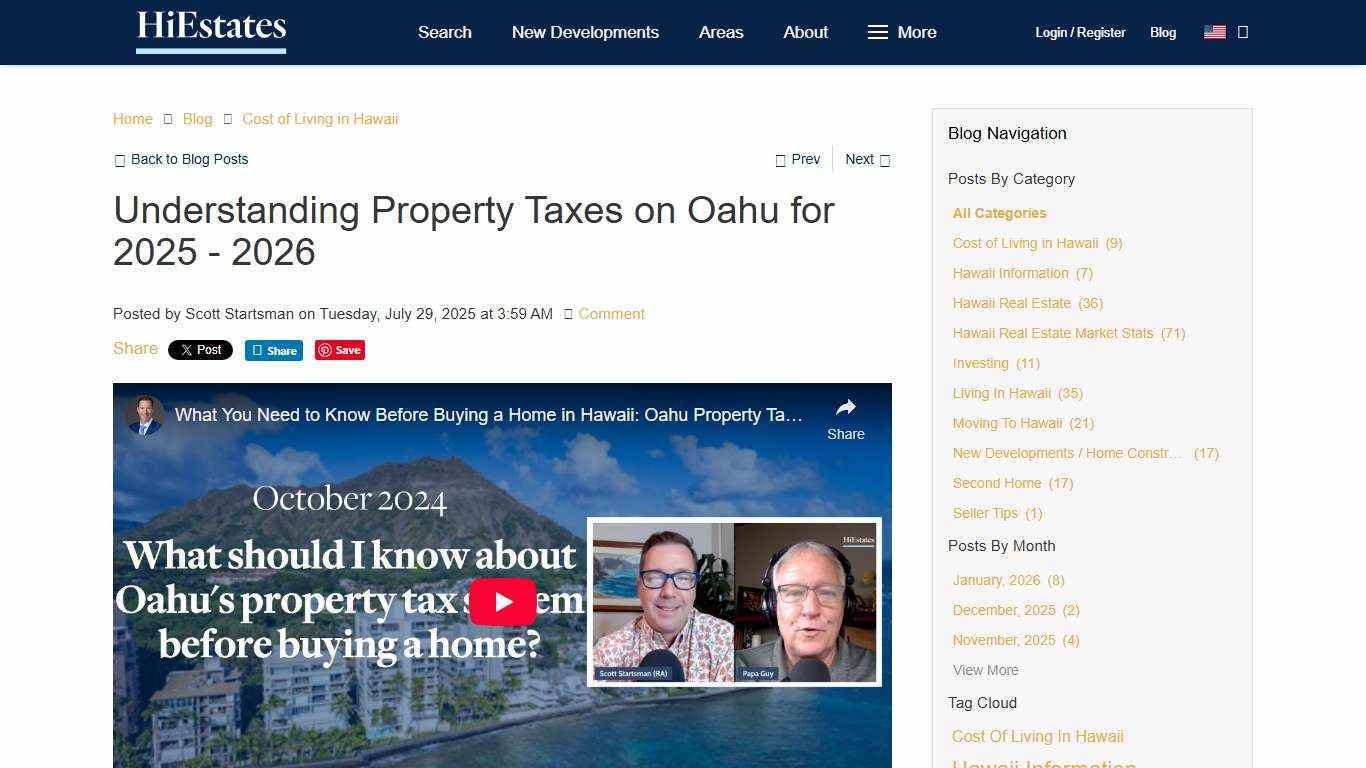 Understanding Property Tax in Oahu for 2025-2026