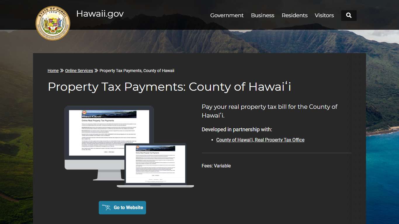 Hawaii.gov | Property Tax Payments, County of Hawaii