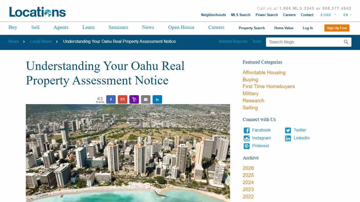 Understanding Your Oahu Real Property Assessment Notice | Locations